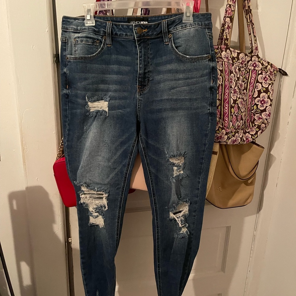 Ripped Blue Jeans for Women